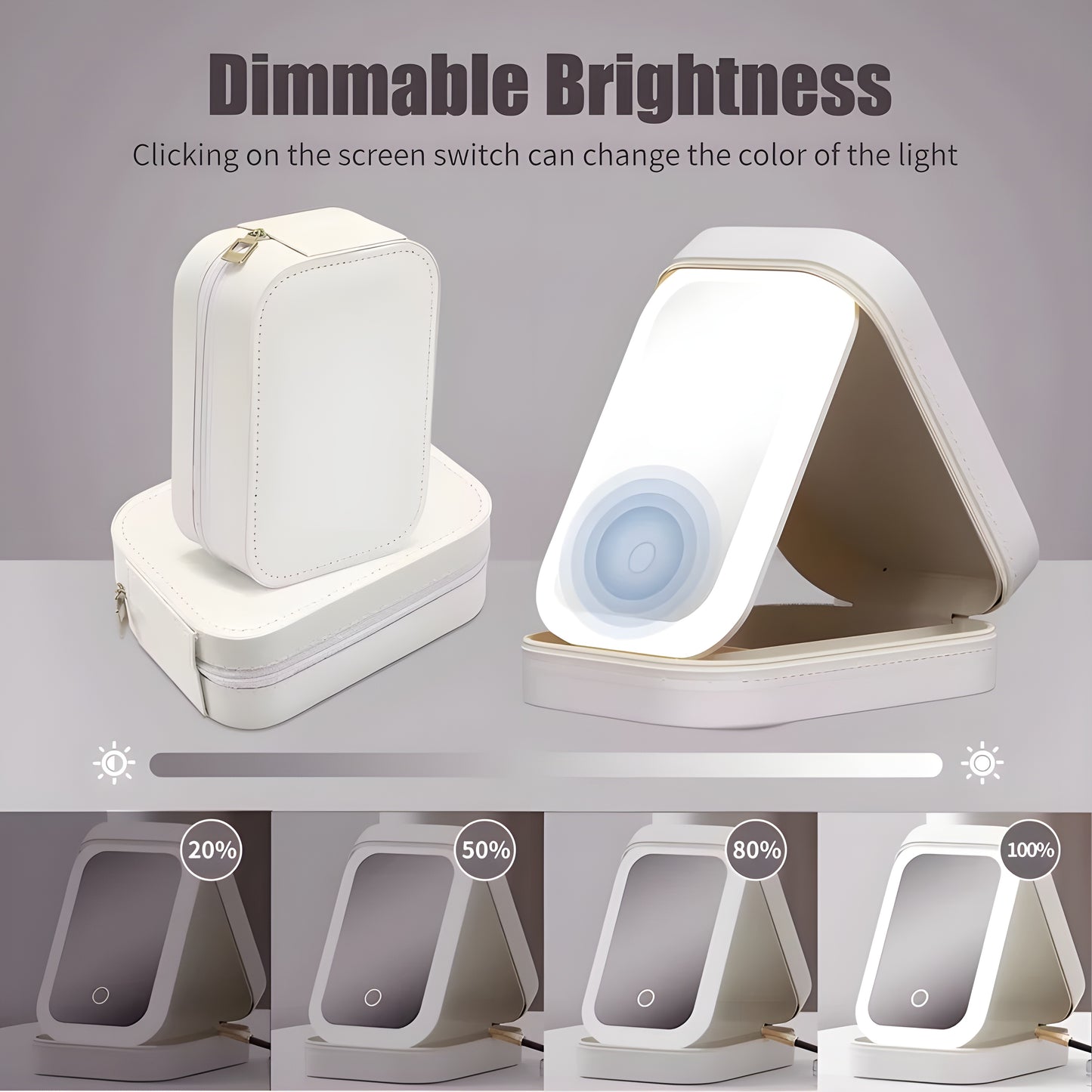 Glamouré™ Portable Makeup Bag with LED Mirror