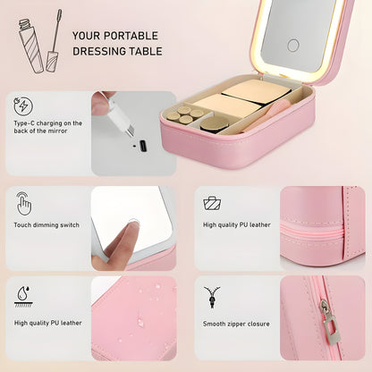 Glamouré™ Portable Makeup Bag with LED Mirror