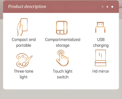 Glamouré™ Portable Makeup Bag with LED Mirror